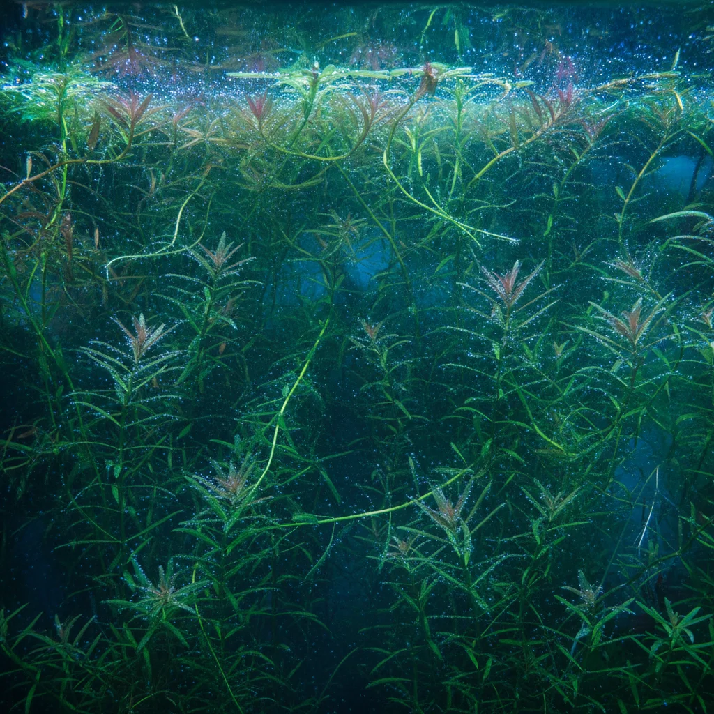 Composition minérale et végétale pensée pour un habitat d'invertébrés d'eau douce